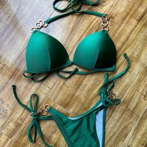 Shein green chain swimsuit